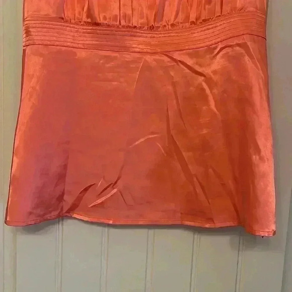 Cache silky orange blouse top vintage side zipper size Medium like new - Picture 3 of 9